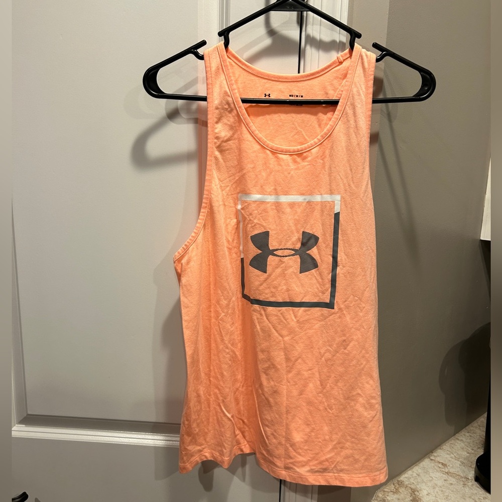 Women’s Under Armour Light Orange Logo Tank NWT MEDIUM